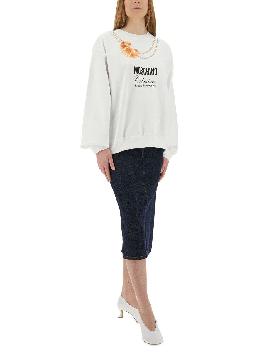 Moschino Women's Breakfast Sweatshirt White