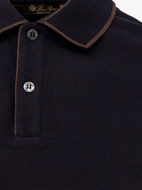 Loro Piana Men's Brentwood Cotton Piqué Polo Shirt Blue