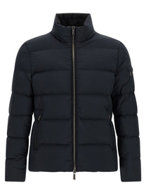 MooRER Brett Acqua Line Bomber Jacket Blue