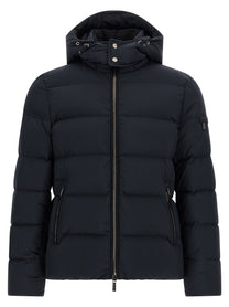 MooRER Brett Acqua Line Bomber Jacket Blue