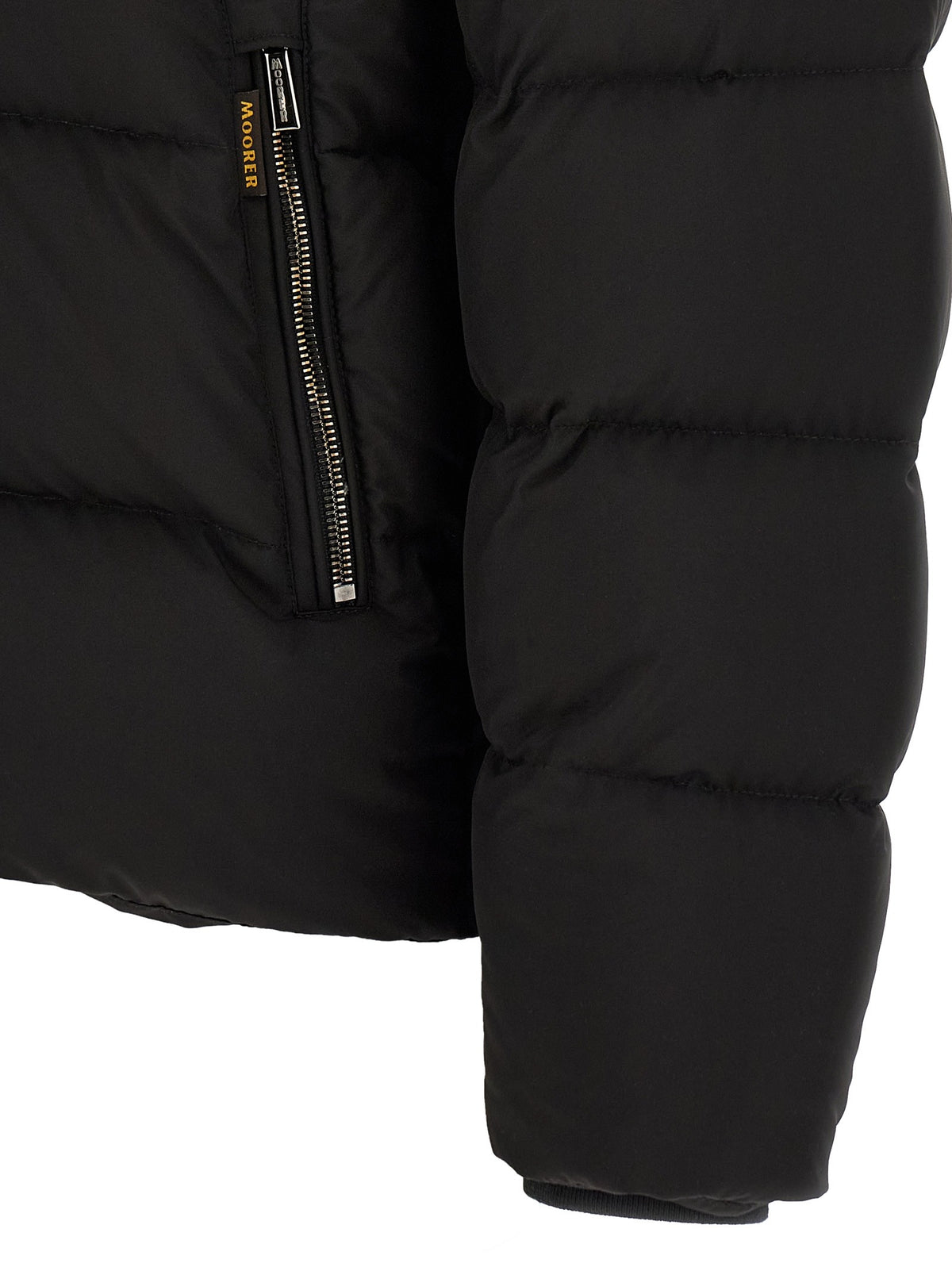 MooRER Brett Bomber Jacket Acqua Line Black