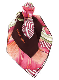 Ferragamo Brezza Print Scarf Gold