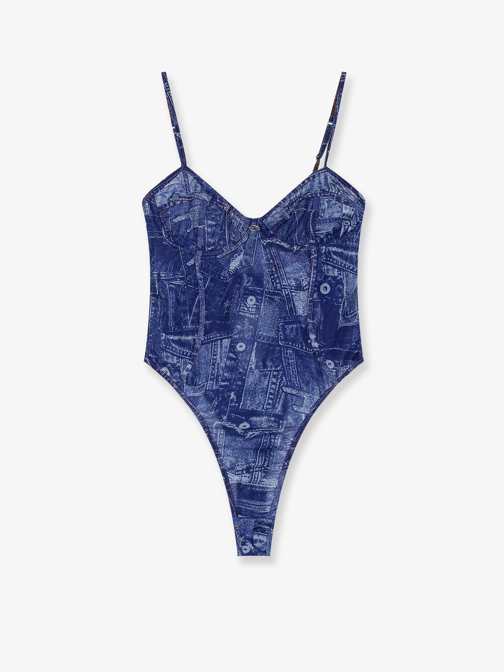 Diesel Women's Bridget Nylon Bodysuit Grey