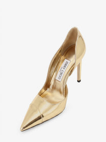Jimmy Choo Women's Brigitte Liquid Metal Leather Décolleté Gold