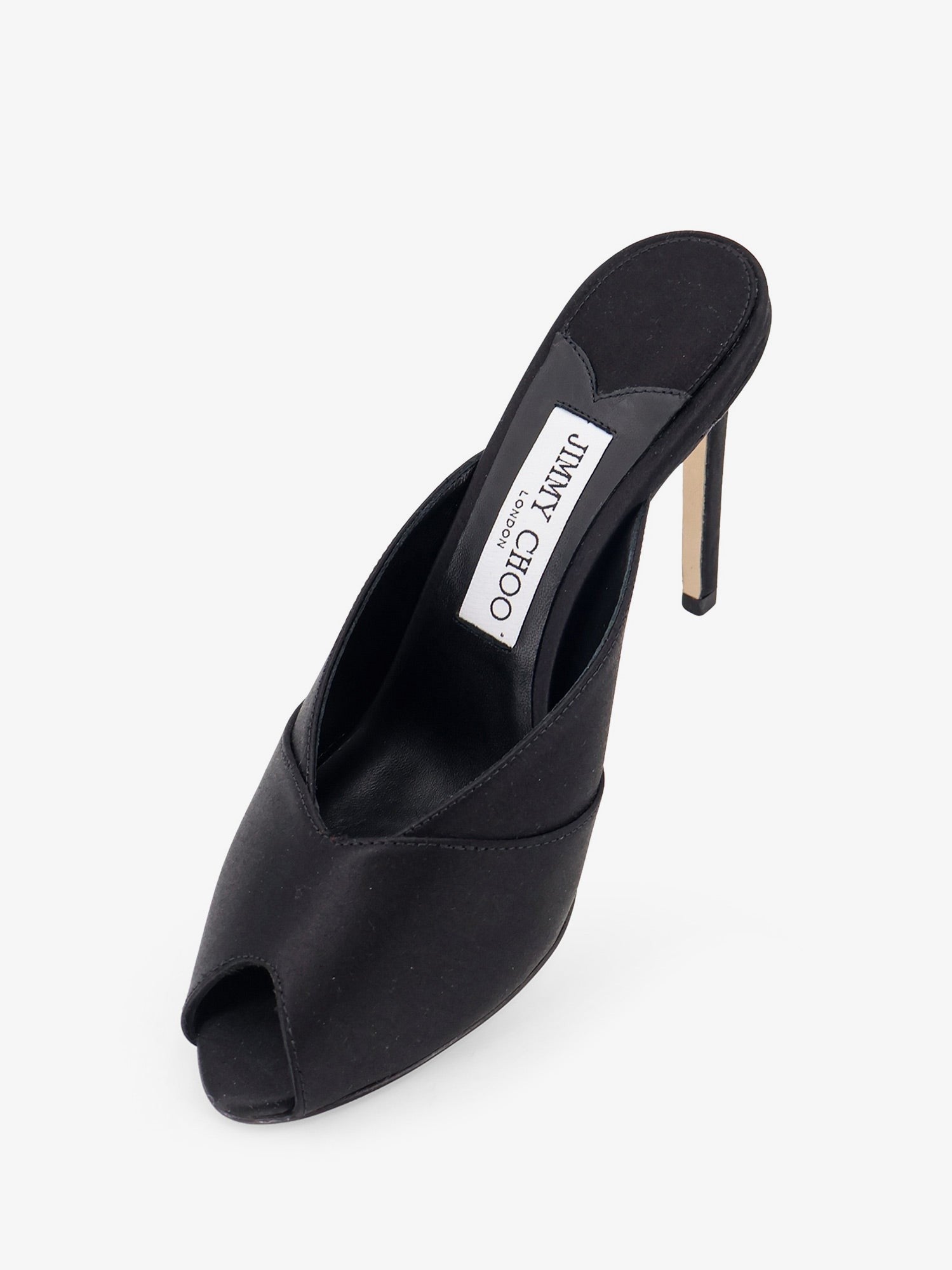 Jimmy Choo Women's Brigitte Mule Satin Sandals Black