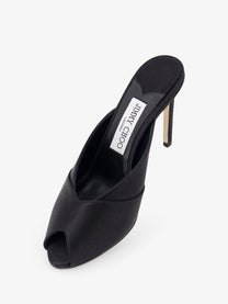 Jimmy Choo Women's Brigitte Mule Satin Sandals Black