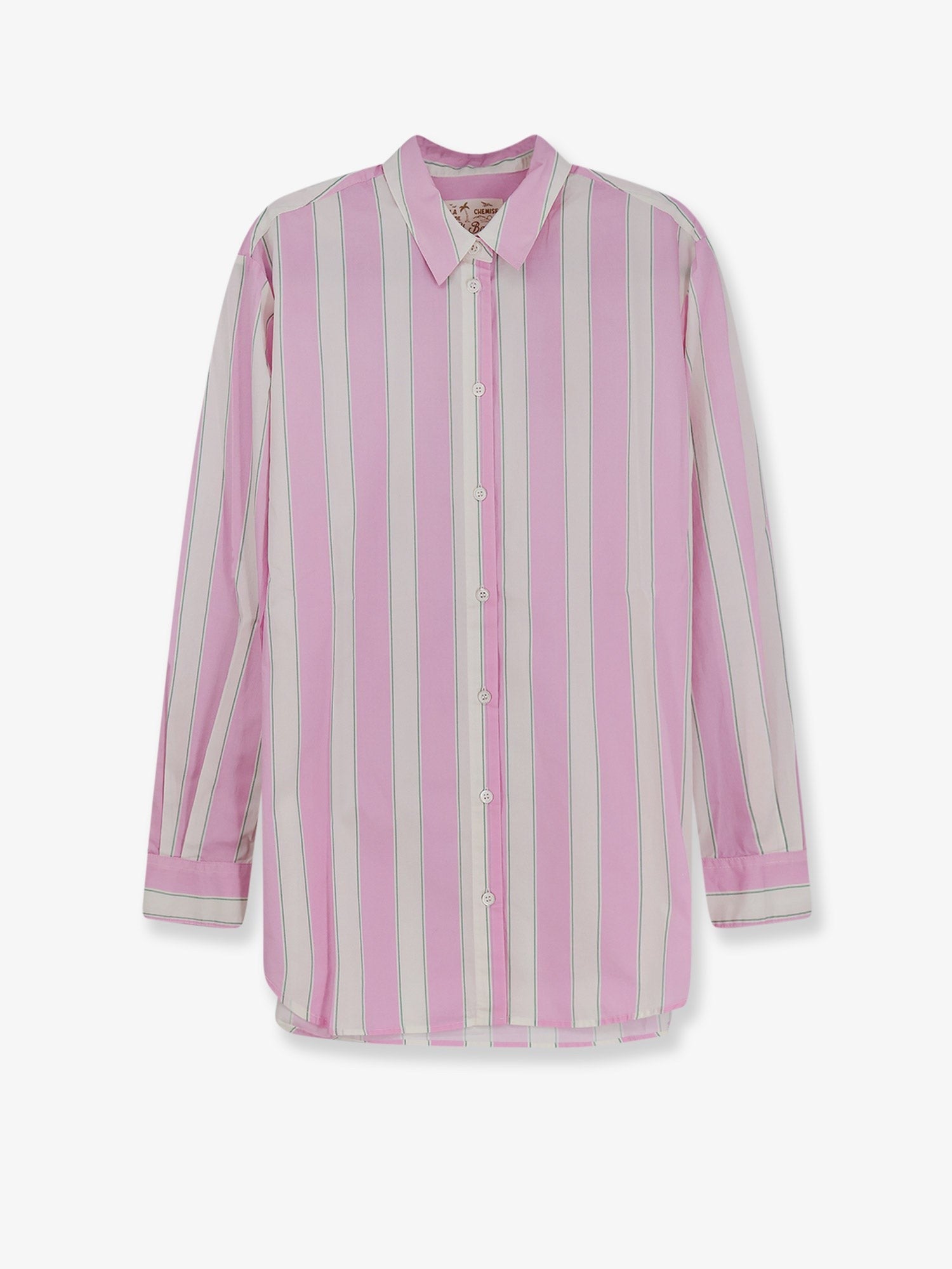 Mc2 Saint Barth Women's Brigitte Striped Cotton Shirt Blue