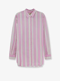 Mc2 Saint Barth Women's Brigitte Striped Cotton Shirt Blue