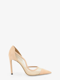 Jimmy Choo Women's Brigitte Voile and Suede Décolleté Beige