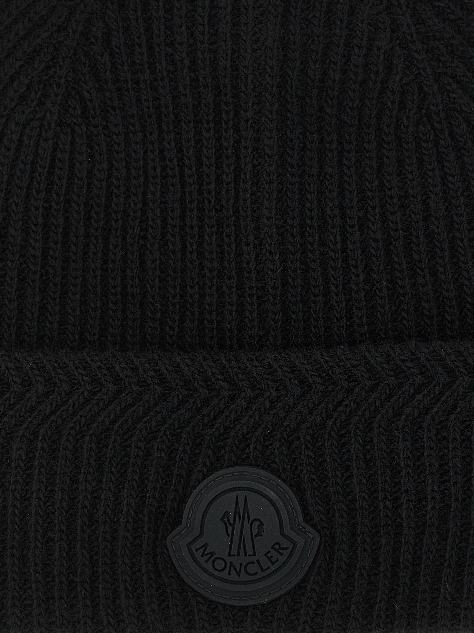 Moncler Brioche Half Stitch Cap Black