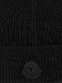 Moncler Brioche Half Stitch Cap Black