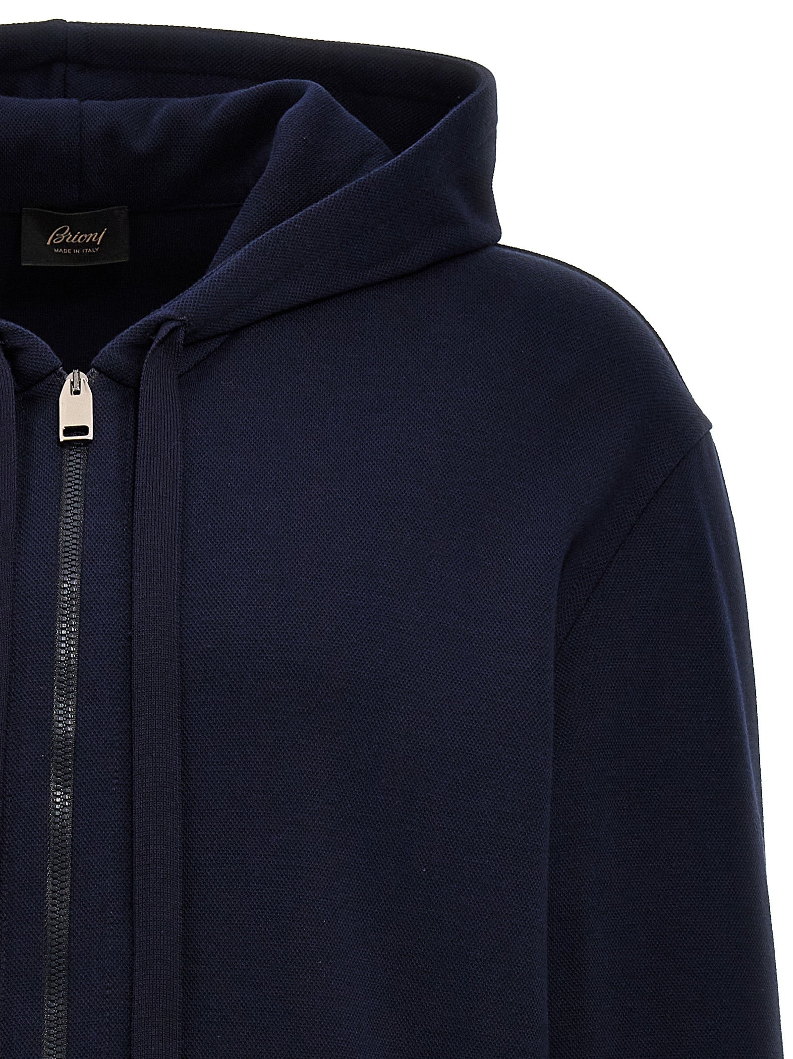 BRIONI - BRIONI - Piquet cotton hoodie - Men’s Sweatshirts