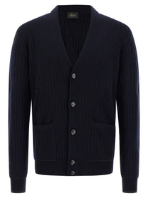 BRIONI - BRIONI - Ribbed and braid cardigan - Men’s Knitwear