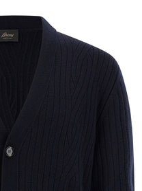 BRIONI - BRIONI - Ribbed and braid cardigan - Men’s Knitwear