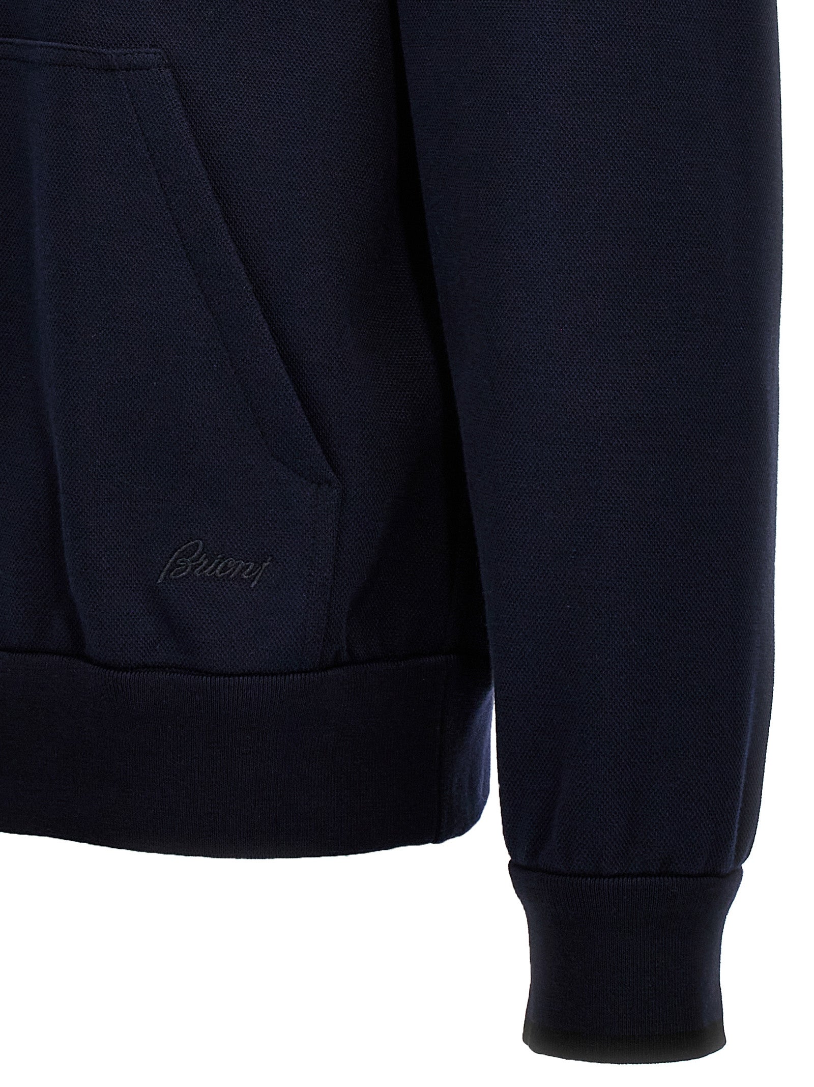 BRIONI - BRIONI - Piquet cotton hoodie - Men’s Sweatshirts