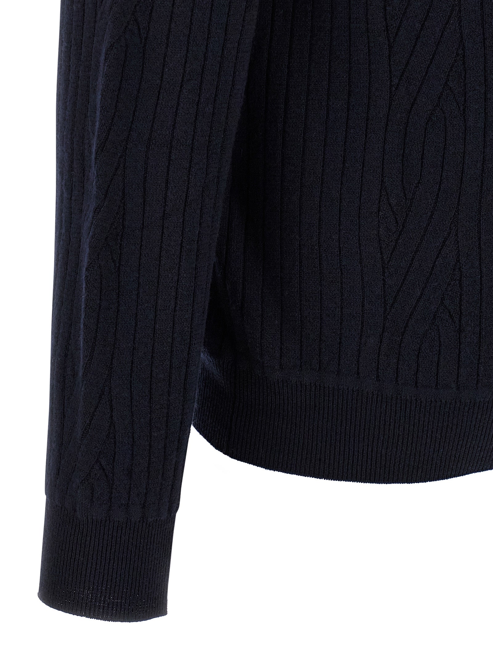 BRIONI - BRIONI - Ribbed and braid cardigan - Men’s Knitwear