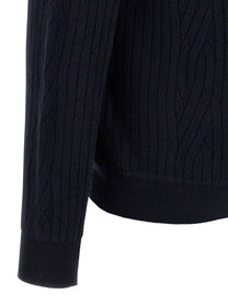 BRIONI - BRIONI - Ribbed and braid cardigan - Men’s Knitwear