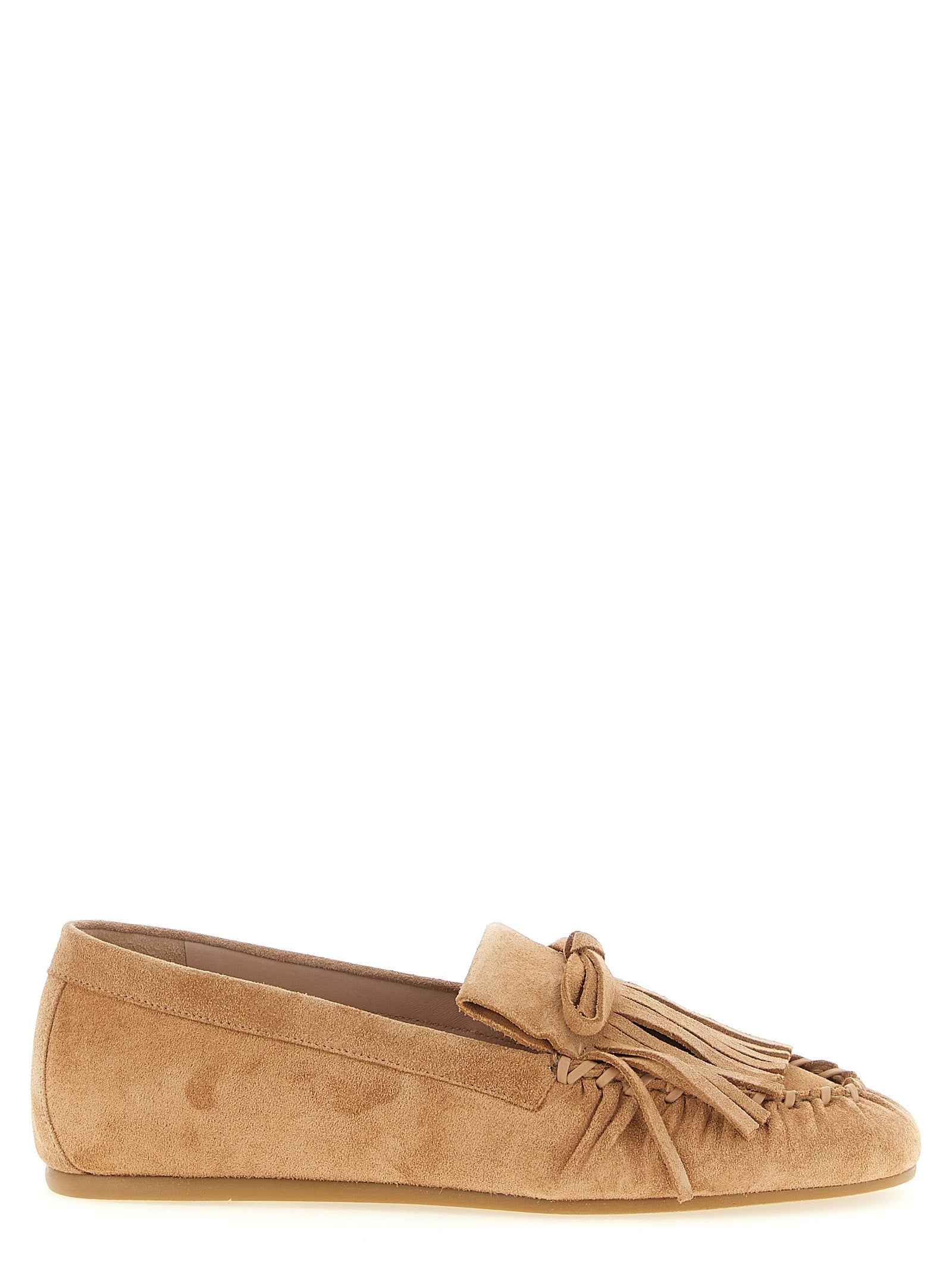 Stuart Weitzman Britt Fringe Loafers Brown