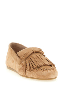 Stuart Weitzman Britt Fringe Loafers Brown