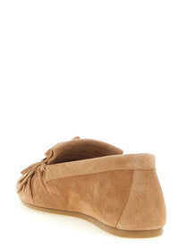 Stuart Weitzman Britt Fringe Loafers Brown