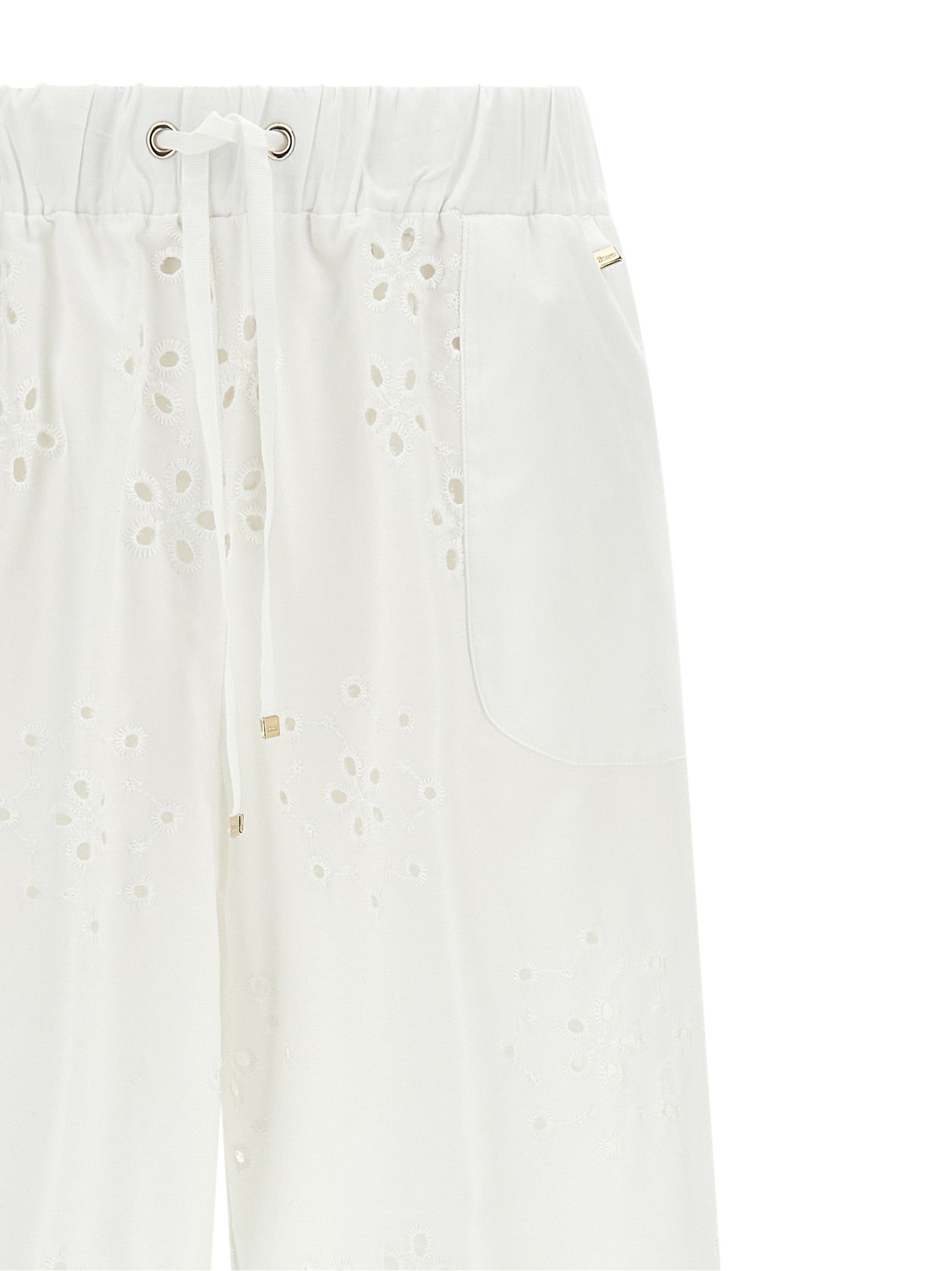 Herno Broderie Anglaise Pants White