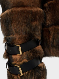 Fendi Women's Brown Backed Sheepskin and Nappa Jacket Orange