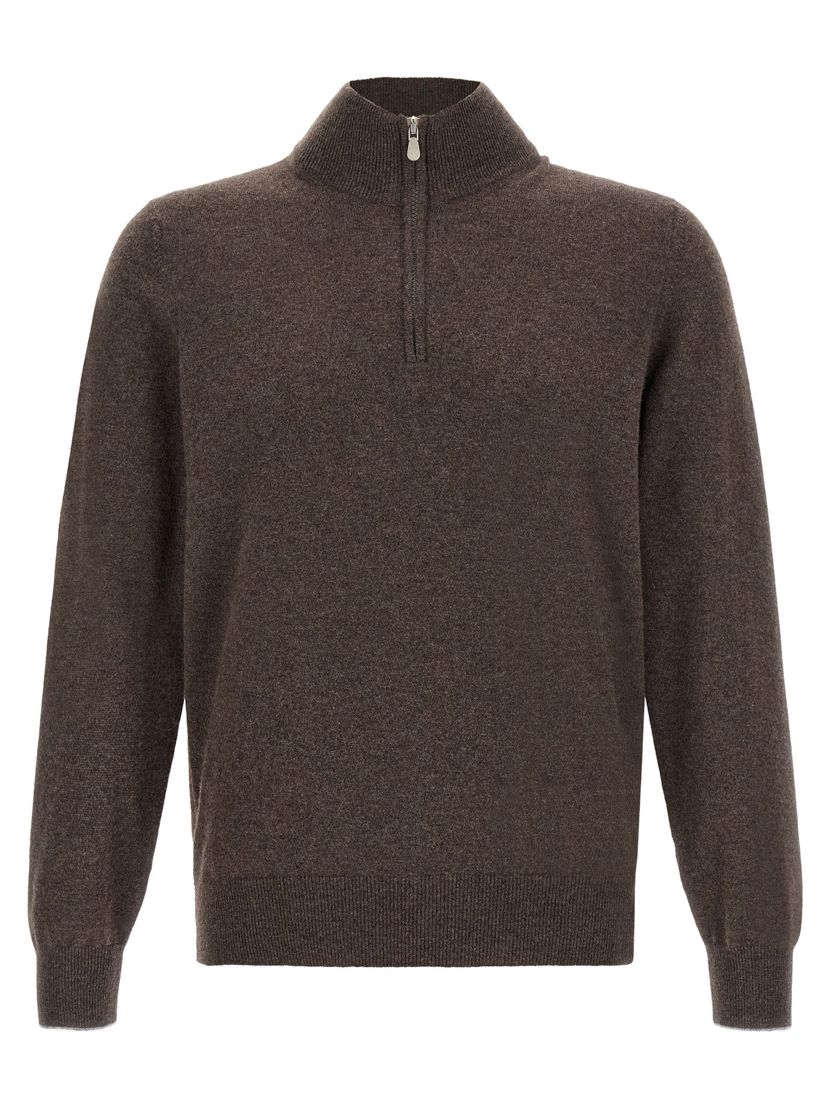 Brunello Cucinelli Brown Half Zip Sweater Brown