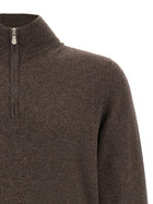 Brunello Cucinelli Brown Half Zip Sweater Brown