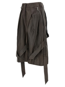 The Attico Brown Leather Bermuda Shorts Brown