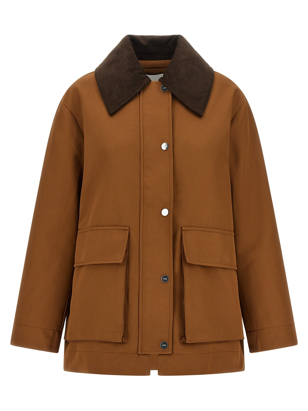 Ganni Brown Twill Jacket Brown