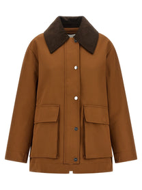 Ganni Brown Twill Jacket Brown