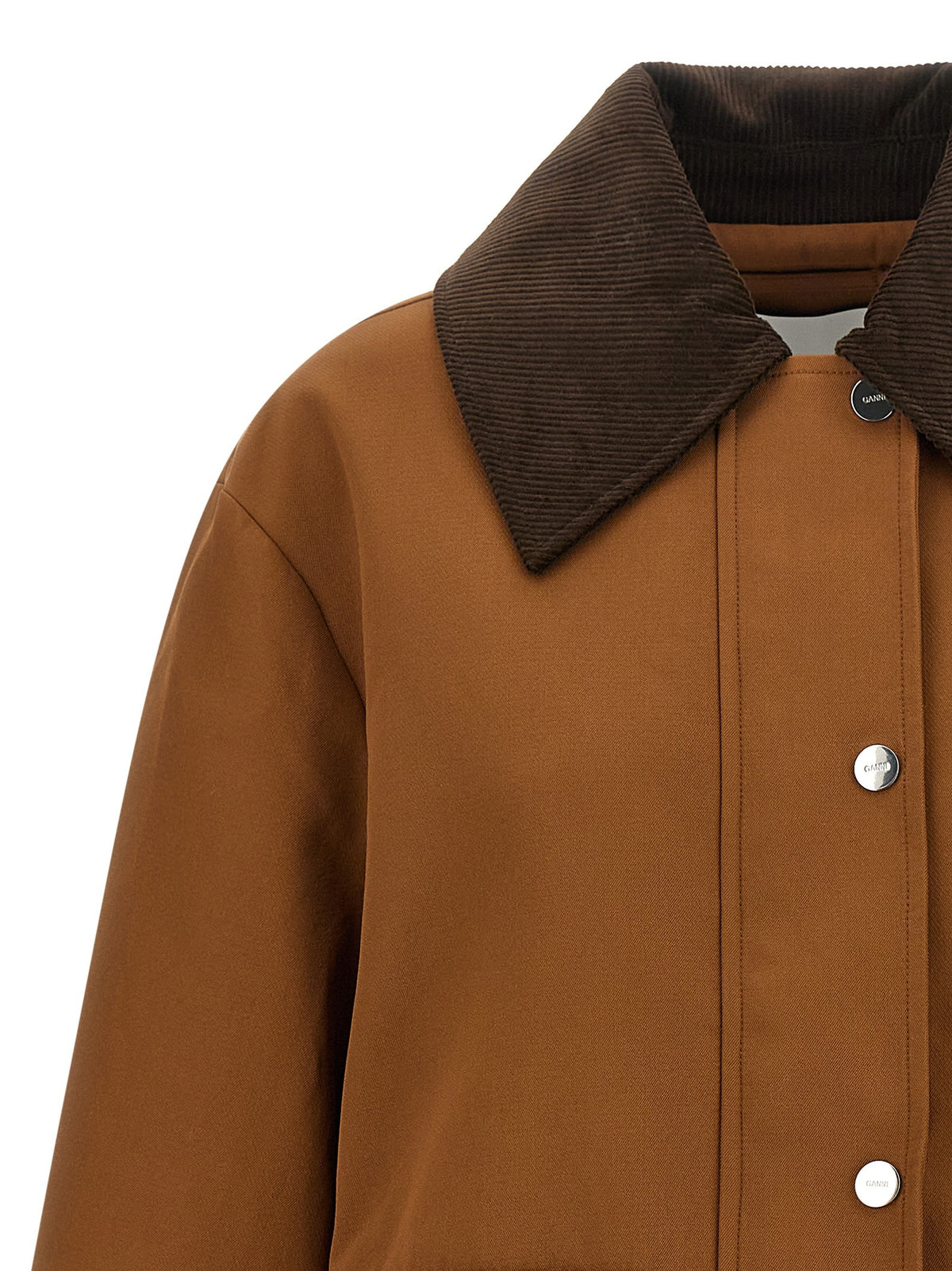 Ganni Brown Twill Jacket Brown