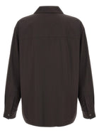 Lemaire Brown Wool Gabardine Overshirt Brown