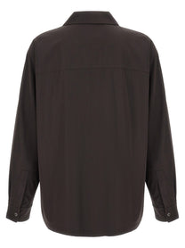 Lemaire Brown Wool Gabardine Overshirt Brown