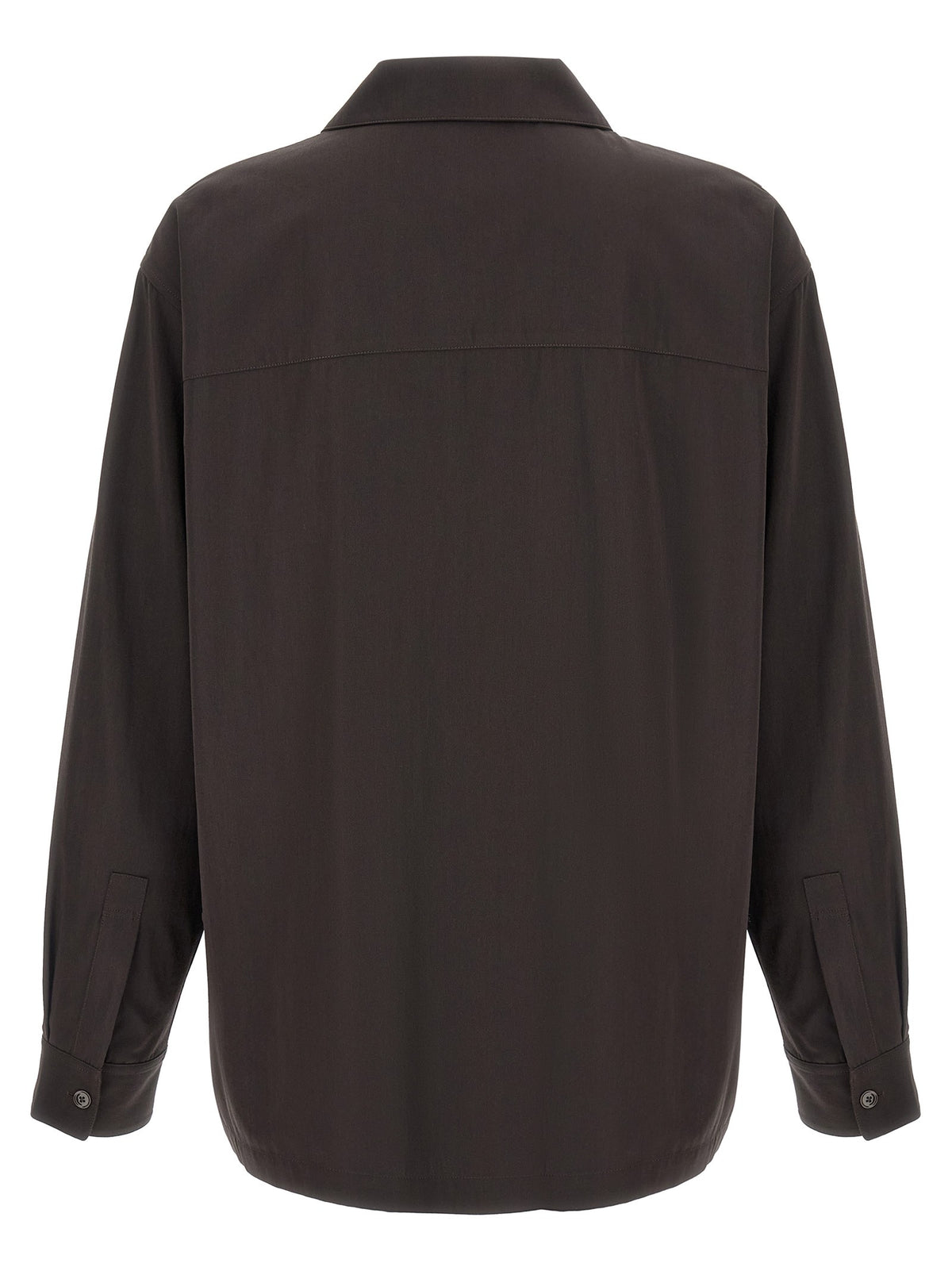 Lemaire Brown Wool Gabardine Overshirt Brown