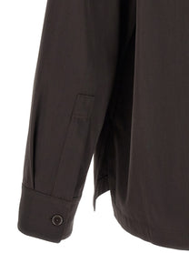 Lemaire Brown Wool Gabardine Overshirt Brown