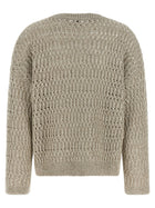 Brunello Cucinelli Dazzling Braids Sweater Beige, view 2