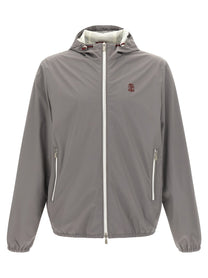 BRUNELLO CUCINELLI - BRUNELLO CUCINELLI - Logo embroidery windbreaker - Men’s Outerwear