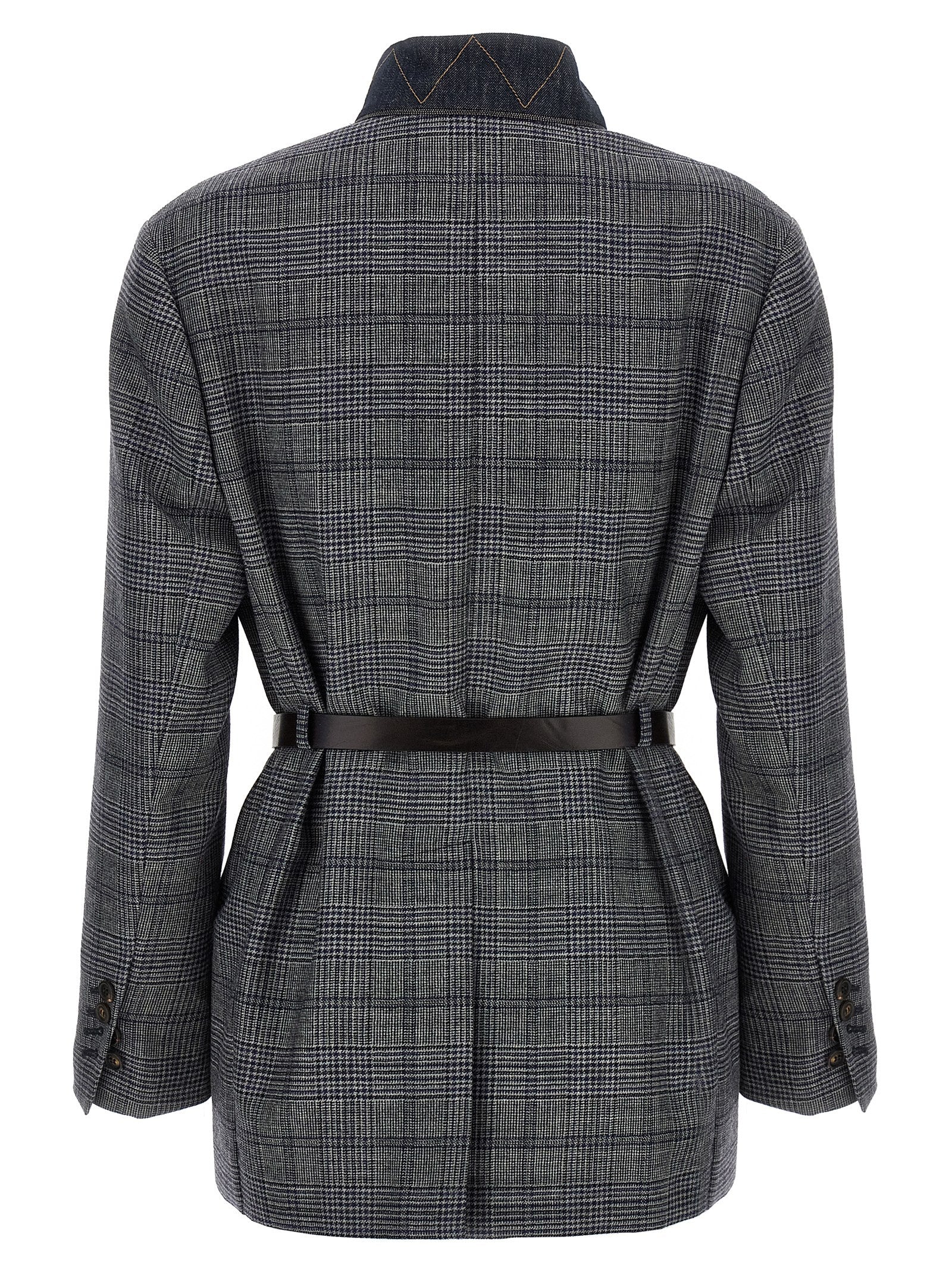 BRUNELLO CUCINELLI - BRUNELLO CUCINELLI - Monile houndstooth blazer - Women’s Clothing