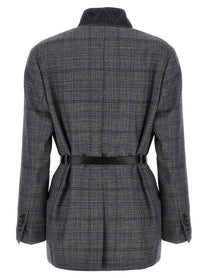 BRUNELLO CUCINELLI - BRUNELLO CUCINELLI - Monile houndstooth blazer - Women’s Clothing