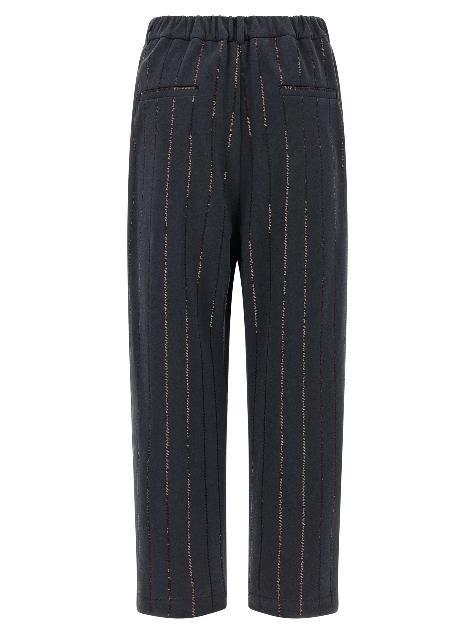 BRUNELLO CUCINELLI - BRUNELLO CUCINELLI - ’Dazzling Chalk Stripe Embroidery’ joggers - Women’s Pants