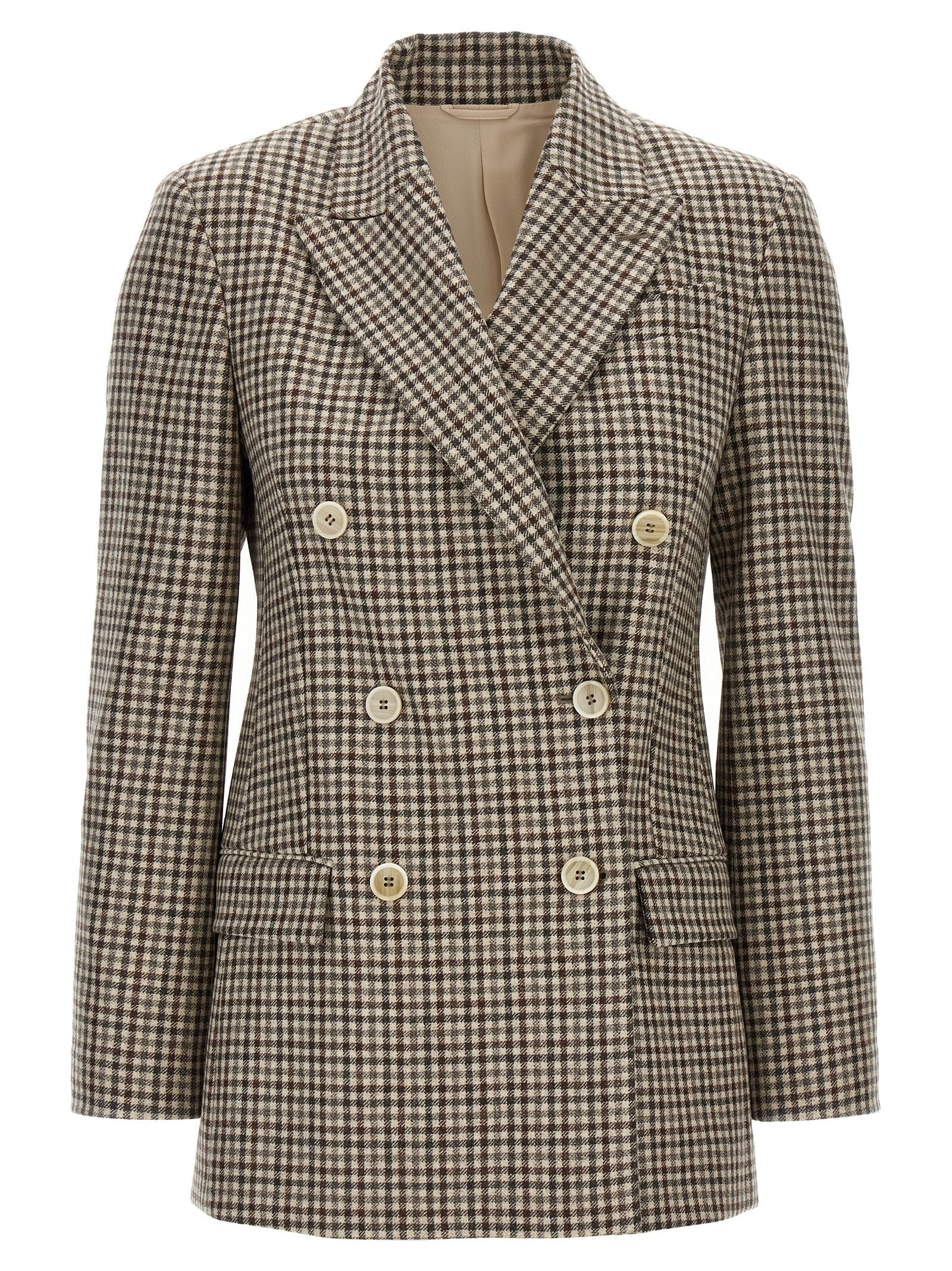 BRUNELLO CUCINELLI - BRUNELLO CUCINELLI - Blazer check Monile - Women’s Clothing