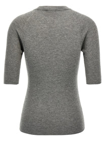 BRUNELLO CUCINELLI - BRUNELLO CUCINELLI - Lurex ribbed sweater - Women’s Knitwear
