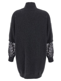 BRUNELLO CUCINELLI - BRUNELLO CUCINELLI - Sequin sleeve dress - Women’s Clothing