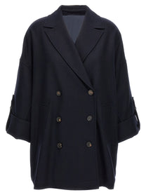 BRUNELLO CUCINELLI - BRUNELLO CUCINELLI - ’Shiny Cuff Details’ caban coat - Women’s Outerwear