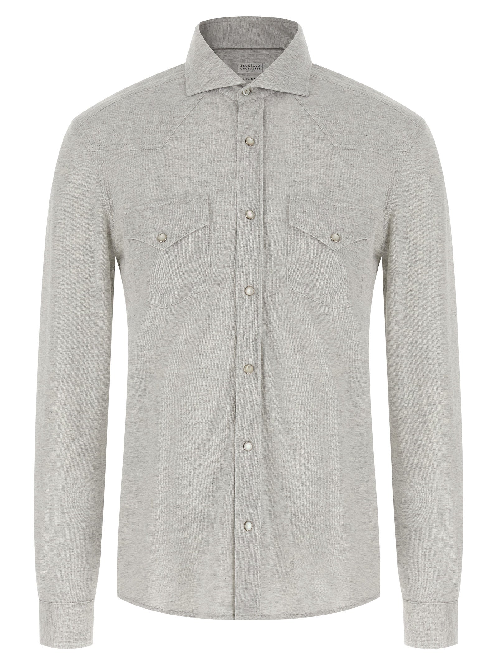 BRUNELLO CUCINELLI - BRUNELLO CUCINELLI - Piqué cotton shirt - Men’s Tops