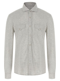 BRUNELLO CUCINELLI - BRUNELLO CUCINELLI - Piqué cotton shirt - Men’s Tops