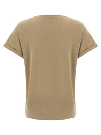 BRUNELLO CUCINELLI - BRUNELLO CUCINELLI - Lamé cashmere t-shirt - Women’s Top