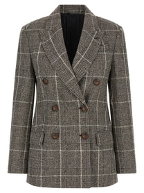 BRUNELLO CUCINELLI - BRUNELLO CUCINELLI - Prince of Wales blazer - Women’s Clothing