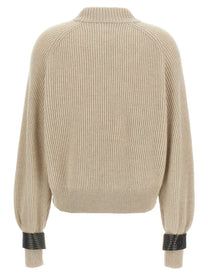BRUNELLO CUCINELLI - BRUNELLO CUCINELLI - Monile cuffs sweater - Women’s Knitwear
